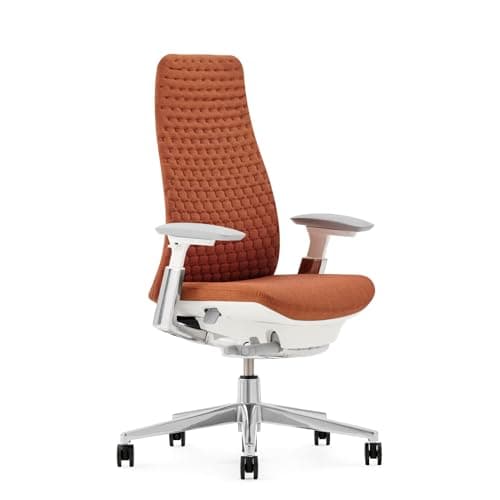 Haworth Fern Ergonomic Office Chair with Lumbar Support, Adjustable Desk Computer Chair with Digital Knit Finish for Home Office Furniture, Ember
