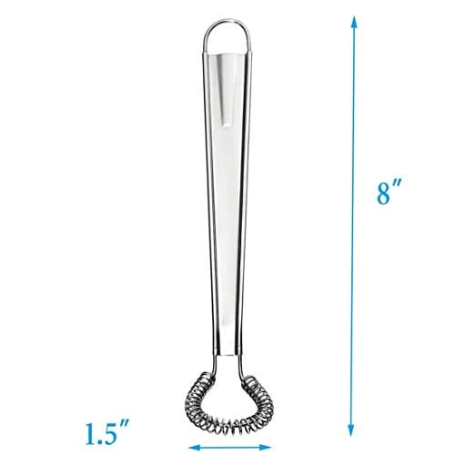 Stainless Steel Mini Spring Egg Beater Silicone Whisk Magic Hand Held Sauce Stirrer Blender Milk Frother Foamer Coffee Mixer (2Pack-Silicone+Steel coil) 7