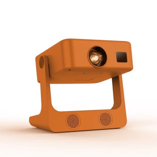 [Google TV/High ANSI/Voice Control/Built-in Apps] Outdoor Projector-4K with WiFi and Bluetooth: Portable-Movie-Smart-Projector, Sovboi 1080P 180° Stand Ceiling-Proyector Compatible with Netflix,Orange