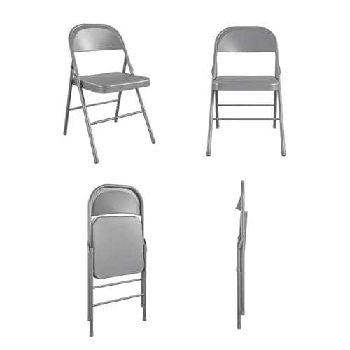 Generic Folding Chairs with Padded Cushion and Back, Padded Folding Chairs for Home and Office, Indoor and Outdoor Events (Gray), Grey 5