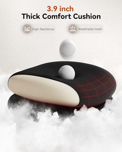 Ergonomic Office Chair 350lbs Capacity, 3.9-inche Cushion and Tall Back Breathable Mesh, Comfortable Swivel Adjustable Lumbar Support 5