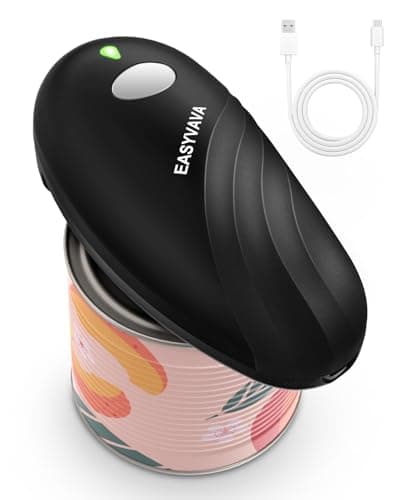EASYVAVA Electric Can Opener - Rechargeable Can Openers Smooth Edge (Black)