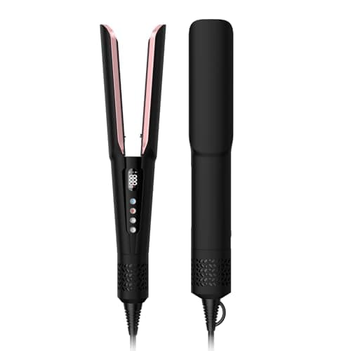 Hair Straightener - 2 in 1 Wet to Dry Hair Dryer and Straightener with High-Speed Airflow + Rapid Heat-Up + Customizable Temperature + LCD Display & Auto Shut-Off + No Heat Damage for All Hair Types