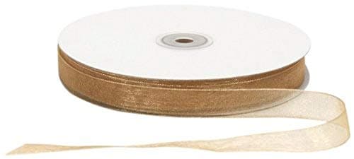 Berwick Offray LLC 796076 Berwick Offray Simply Sheer Asiana Ribbon - 5/8" W X 100 yd - Gold Ribbon