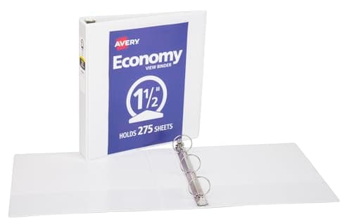 Avery Standard View 3 Ring Binder, 1.5" Round Rings, 275-Sheet Capacity, 2.1 Inch Wide Spine, 1 White Binder, Ideal for Lightweight Organization and Occasional Referencing (05770) 6
