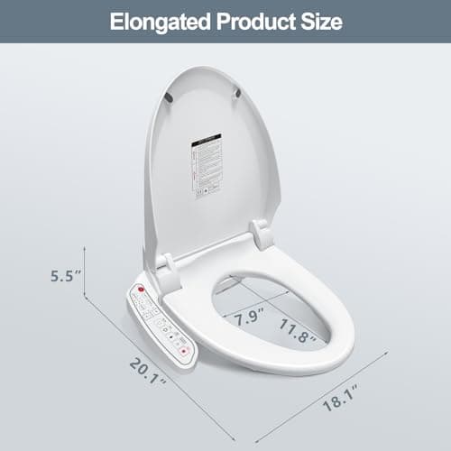 ZMJH ZMA102 Bidet Toilet Seat, Unlimited Warm Water, Vortex Wash, Electronic Heated, Warm Air Dryer, Rear and Front Wash, LED Light, Need Electricity, White, (Elongated) 8