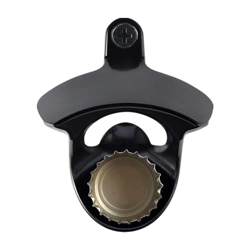 HAIICEN Magnetic Wall Mounted Bottle Opener Black, Rustproof Metal Screw on Beer Bottle Cap Opener Mountable for Beer Lovers Gifts