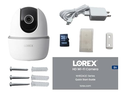 Lorex 4MP Pan & Tilt Indoor Smart Security Camera - Wireless 2K Wi-Fi Camera with Person Detection, Privacy Mode, 2-Way Talk, Smart Home Compatibility, 360° Pan/Tilt View - Free 16GB Micro SD 10