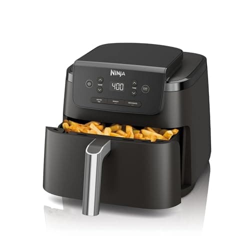Ninja Air Fryer Pro 3-in-1 with 5 QT Capacity, Air Fry, Reheat, Dehydrate, Air Crisp Technology with 400F for hot, 120 Volts, Nonstick Basket & Crisper Plate, Black, AF140 (Renewed)