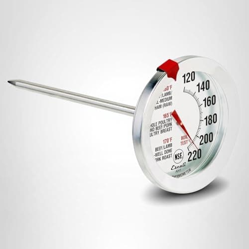 Escali AH1 Stainless Steel Oven Safe Meat Thermometer, Extra Large 2.5-inches Dial, Temperature Labeled for Beef, Poultry, Pork, and Veal Silver NSF Certified 7