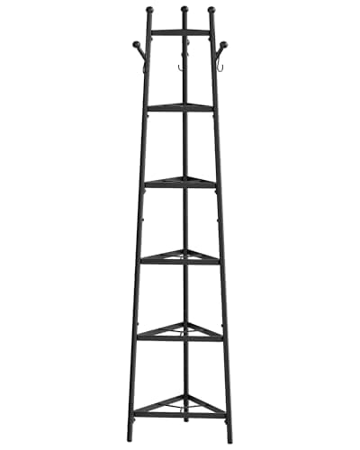 CHOEZON Pot Racks, 6-Tier Cookware Stand, Triangle Shelf Storage Tower for Kitchen, Pans Pots Storage Rack, Metal Wire Shelf Organizer, Corner Shelf, for Kitchen, Living Room, Black TPR15BB 8