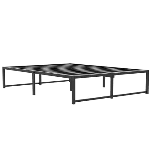VECELO 14" High Full Bed Frame/Metal Platform Mattress Foundation/No Box Spring Needed