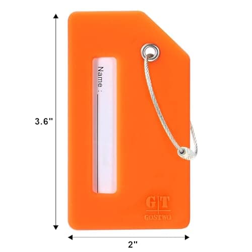 8 Pack Silicone Luggage Tags for Suitcases, TSA Approved, Privacy Protection Suitcase Bag Tag with Stainless Loop, Plane Travel Essentials by Gostwo, Mixed Color 5