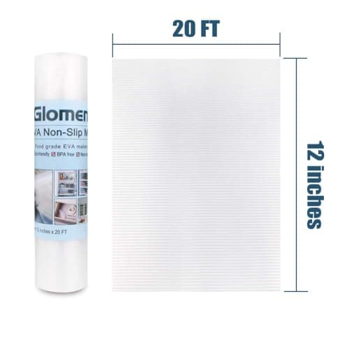 Shelf Liner, Non-Slip Cabinet Liner, Washable Oil-Proof for Kitchen Cabinet, Shelves, Refrigerator, Storage, Desks, 12 Inches x 20 FT, Non Adhesive Drawers 7