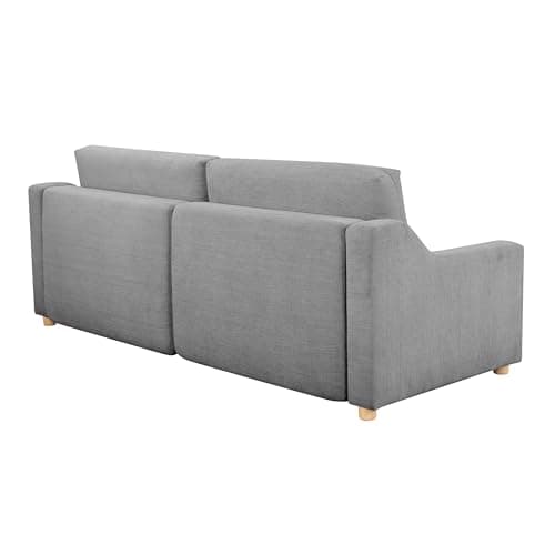 Serta Glendale 90.2" Queen Size Wall-Hugging Convertible Sofa, Dreamcoil Comfort, Chenille Fabric, Grey 5