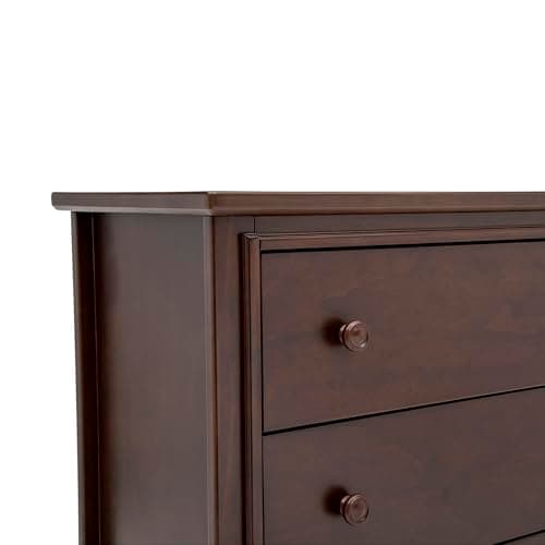 Delta Children Perry 3 Drawer Dresser with Changing Top and Interlocking Drawers, Walnut Espresso 14