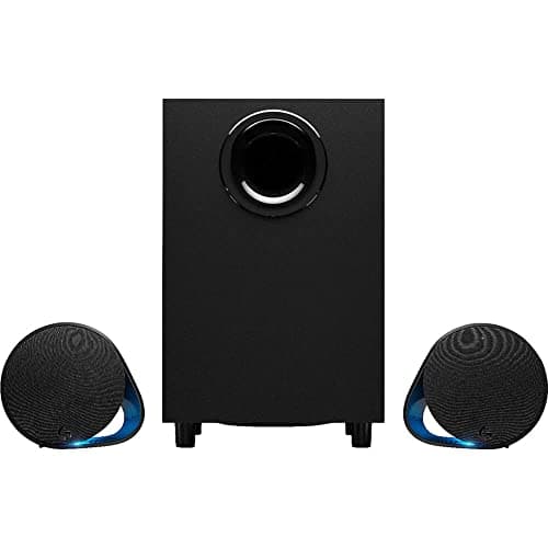 Logitech G560 PC Gaming Speaker System with 7.1 DTS:X Ultra Surround Sound, Game Based LIGHTSYNC RGB, Two Speakers and Subwoofer, Bluetooth, USB, Immersive Gaming Experience - Black
