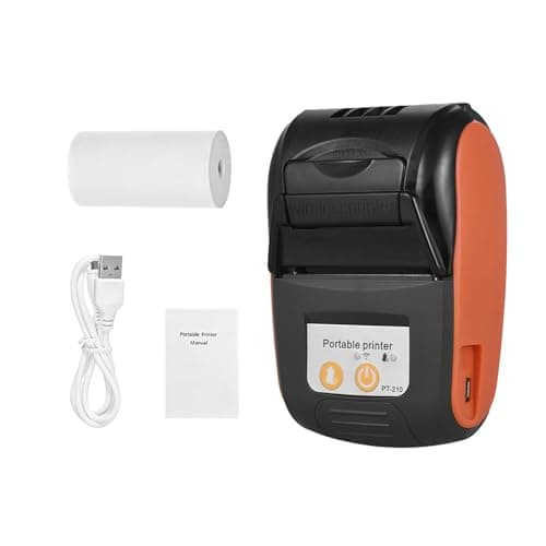 Sunydog Thermal Receipt Printer, PT-210 58mm Portable Thermal Printer Handheld Ticket Bill Printer for Retail Stores Restaurants Factories Logistics Small Business,1 Paper Roll 8