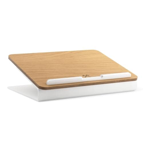 WOODCESSORIES -Laptop Stand Wood for 10-16 inches, MacBook Stand, Ergonomic Desk Riser Made of American Real Wood (Oak)