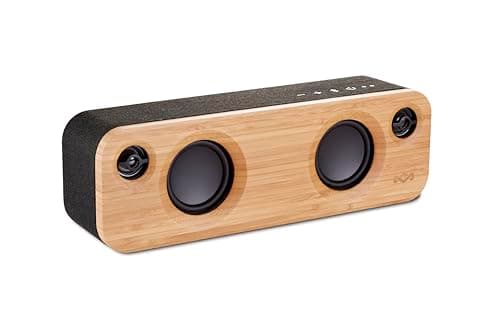 House of Marley Get Together Mini: Portable Speaker with Wireless Bluetooth Connectivity, 10 Hours of Indoor/Outdoor Playtime, and Sustainable Materials, Signature Black