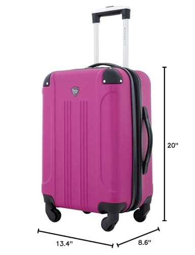 Travelers Club Chicago Hardside Expandable Spinner Luggage, Fuchsia, 22" Carry-On 9