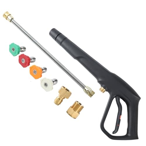 FOOCO Pressure Washer Gun Complete Set with 3/8" QC Plug, M22-14mm and M22-15mm Fitting. Replacement for Ryobi Greenworks Karcher Worx Westinghouse Dewalt and Other Power Washers