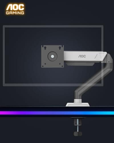 AOC Single Monitor Stand, Adjustable Monitor Arm Mount for 17–32 Inch Screens, Holds 4.4–19.8 lbs 7