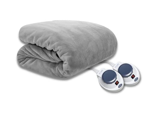SoftHeat by Perfect Fit | Luxury Fleece Electric Heated Blanket with Safe & Warm Low-Voltage Technology (King, Gray), Model:826798