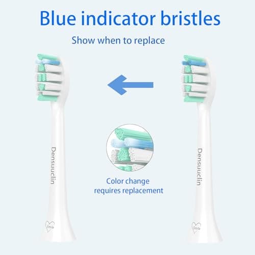 Densuuclin Toothbrush Replacement Heads for Philips Sonicare and More Click-on Handles 12 Pack White 7