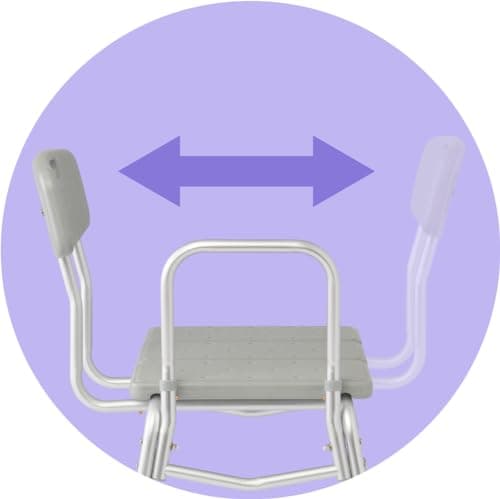 Medline Transfer Bench for Bathtubs and Showers, Adjustable Shower Bench and Bath Seat For Seniors and adults, Slip-resistant Feet, Heavy-Duty 400 lb. Weight Capacity, Tool-Free Assembly 8