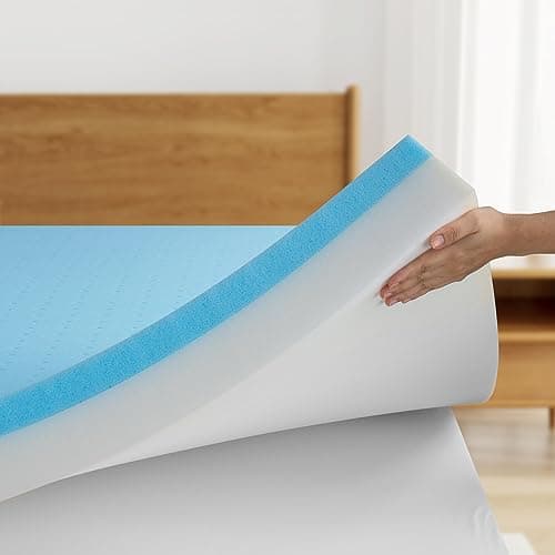 Maxzzz 2Inch Queen Size Mattress Topper Gel Memory Foam Mattress Topper,Firm Memory Foam Bed Topper Certipur-Us Certified 8