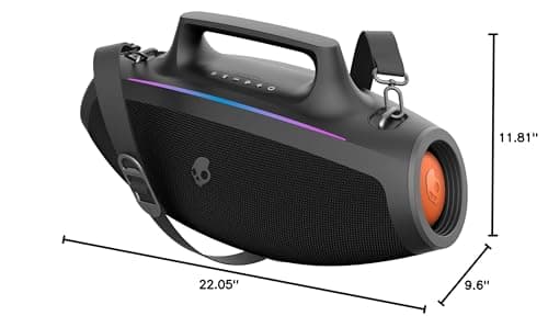 Skullcandy Barrel Bluetooth Boombox Speaker – Water-Resistant Wireless Portable Speaker, with LED Lightshow Mode, 12 Hour Battery, Multi-Link, & USB-C & USB-A Output Charging 8