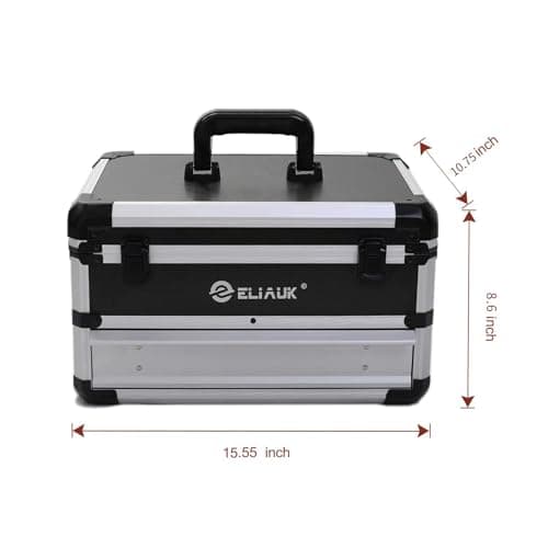 ELIAUK Tool Box Hard Case Tool Organizer Storage Cabinet Carry Case Tool box with Drawers(Silver) 5