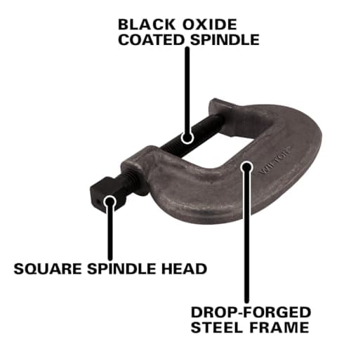 Wilton Brute Force C-Clamp, 6-7/16" Opening, 3-1/2" Throat, 27500 Lbs. Clamping Force (6 F.C.) 3