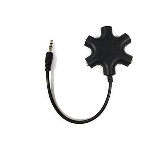 JWCE. Headphone Splitter - 5 Ports for 3.5mm Devices 5 Ways Adaptor 3.5mm Audio Stereo Splitter Cable 3.5mm Male to 5 Port 3.5mm Female for Earphone and Headset Splitter Adapter for iPhone