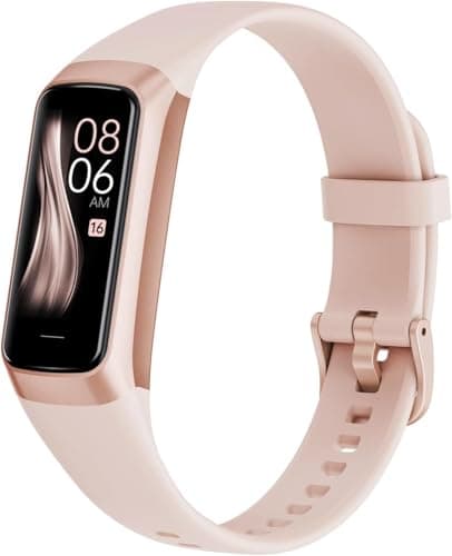 Fitness Tracker with 24/7 Heart Rate Sleep Blood Oxygen Monitor,IP68 Waterproof Smart Watch,1.10''AMOLED Touch Color Screen,Step Counter Health Activity Trackers for Women Men (Pink)