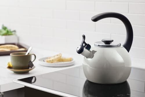 Circulon Enamel on Steel Whistling Teakettle/Teapot With Flip-Up Spout, 2 Quart - Gray 7