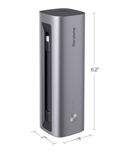 GENDOME Portable Charger LiFePO4 Battery, QC3.0 & PD3.0 22.5W Fast Charging, 15000mAh Portable Power Bank Built in USB C Cable, Travel Essential Backup Battery with USB-C in/Output 7