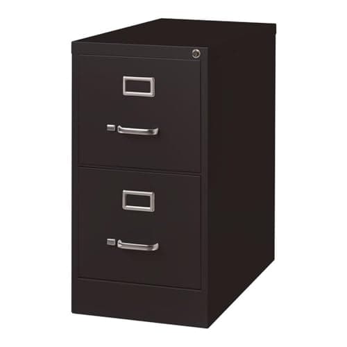 Lorell 2-Drawer Vertical File with Lock, 15 by 26-1/2 by 28-3/8-Inch, Black