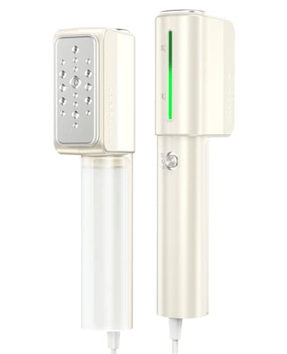 Jack ＆ Rose Travel Steamer For Clothes,110-230V,0.9Ib Light,9 * 2.6in Small Mini Travel Size,Steamer Iron 2 in 1,15s Heat-Up,Ceramic Heat Panel,For Global ＆ Europe Traveling