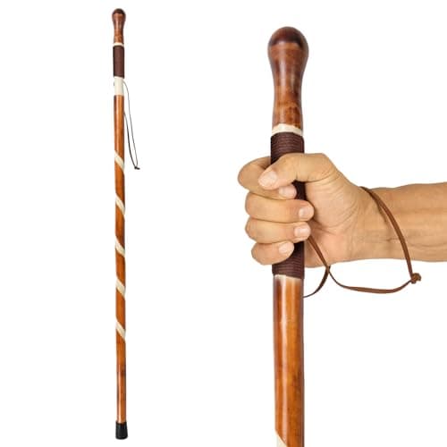Vive Wooden Walking Stick - Willow Cane for Seniors Hiking & Balance - Heavy Duty Carved Twisted Wood Sticks for Men & Women - Stylish Support Pole for Outdoor Trekking & Weight Bearing