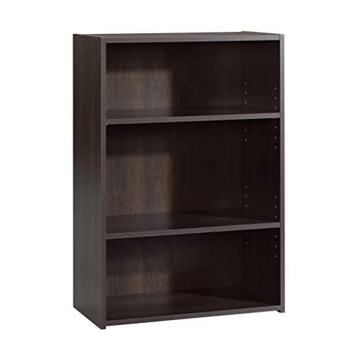 Sauder Beginnings 3-Shelf Bookcase, Bookshelf with Adjustable Storage Shelves, in Med Wood Finish