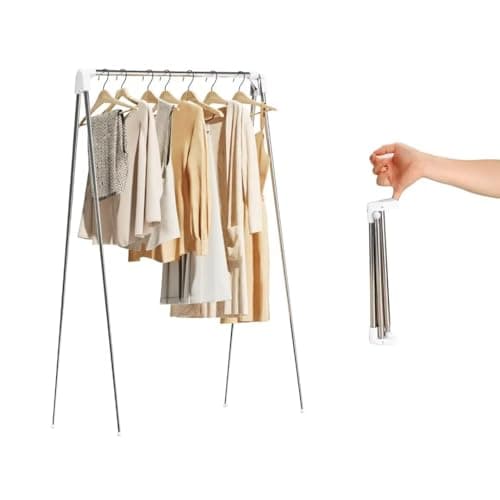 URZCT Travel Garment Rack ,Portable and Foldable，Folding Clothes Rack for Dance,Travel,Camping, Drying,RV, Indoor,Outdoor. A Collapsible Mini Clothing Rack.
