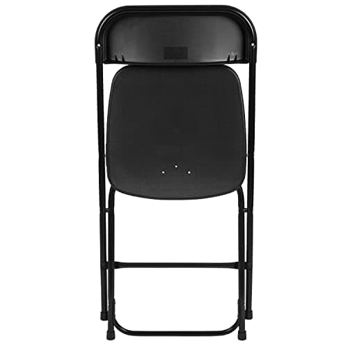 Flash Furniture Hercules Set of 10 Indoor/Outdoor Heavy-Duty Plastic Folding Chairs, Foldable Commercial Stacking Chairs with 650-lb. Static Weight Capacity, Black 15