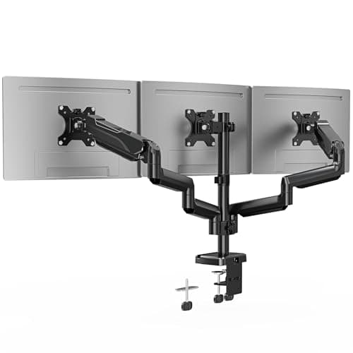 ErgoFocus Triple Monitor Desk Mount for Computer Screens up to 32", Holds up to 19.8 lbs Each, 3 Monitor Arm, Heavy Duty Stand Vesa Mount 75x75, 100x100