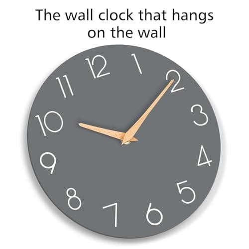 cicininc Wall Clock, Gray Silent Non-Ticking, Decorative Battery Operated Wall Clocks for Bedroom, Kitchen, Home, Office, School, Hotel (8 Inch) 9