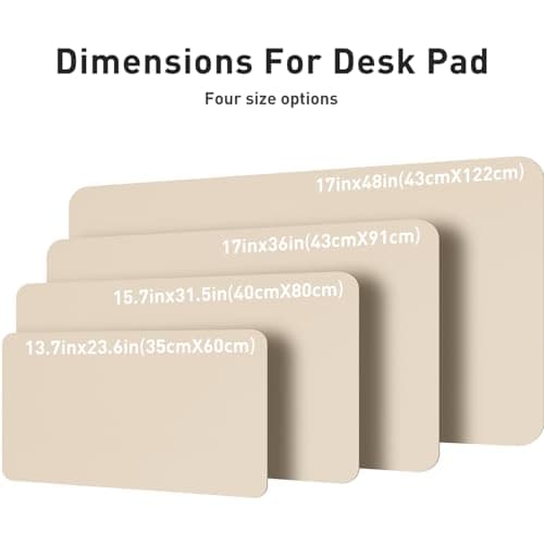 Aothia Non-Slip PU Leather Waterproof Laptop Desk Pad Protector, Blotter Mat, Writing and Mouse Pad for Office & Home, Beige, 23.6" x 13.7" 7
