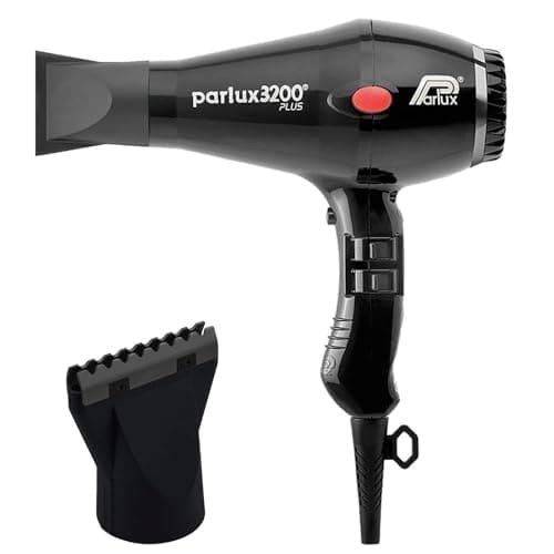 Parlux 3200 Plus Black Hair Dryer + M Hair Designs Hot Blow Attachment (Bundle) – Professional High-Speed Ionic Blow Dryer for Fast Drying & Frizz-Free Styling