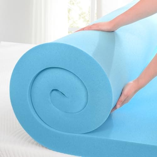 SyMax Memory Foam Mattress Topper, Gel Infused Foam Topper, Breathable Bed Topper, Pressure Relieving, CertiPUR-US Certified, 2", Super King Size