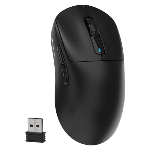 MAMBASNAKE Attack Shark X3 Wireless Gaming Mouse, 49g Ultralight, PixArt PAW3395 26000 DPI, Bluetooth/2.4Ghz /Wired Tri-Mode, 200Hrs Rechargeable Battery, Kailh GM8.0 Switch for PC/MAC/Win - Black